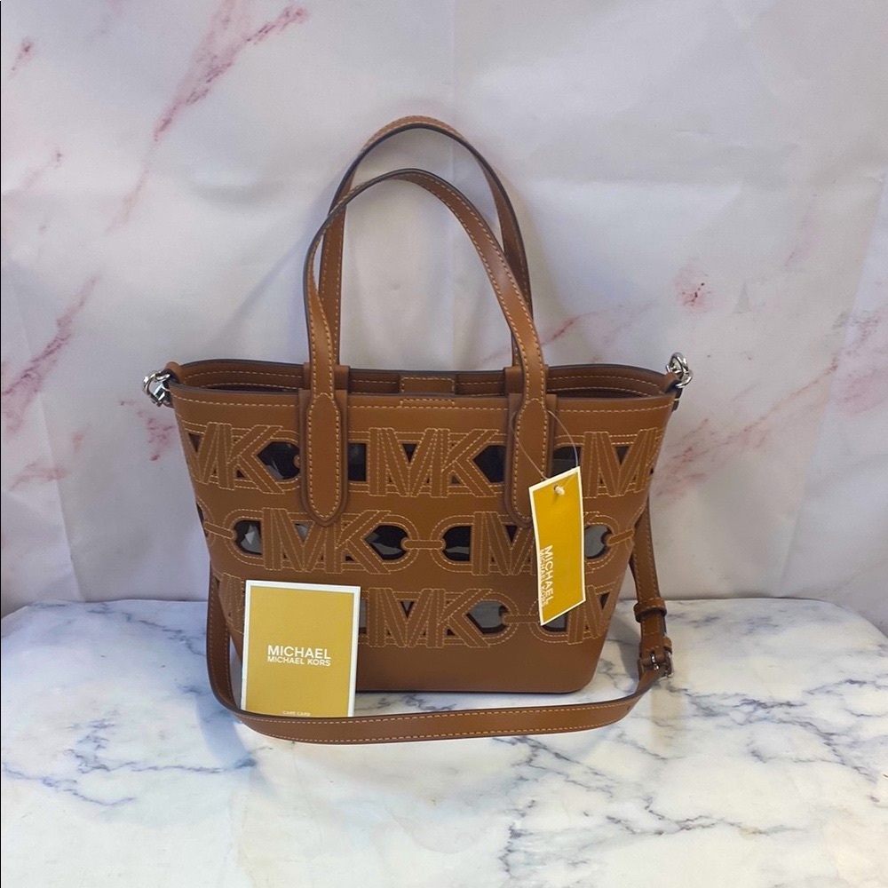 NWT Michael Kors Eliza Brown Tote Bag